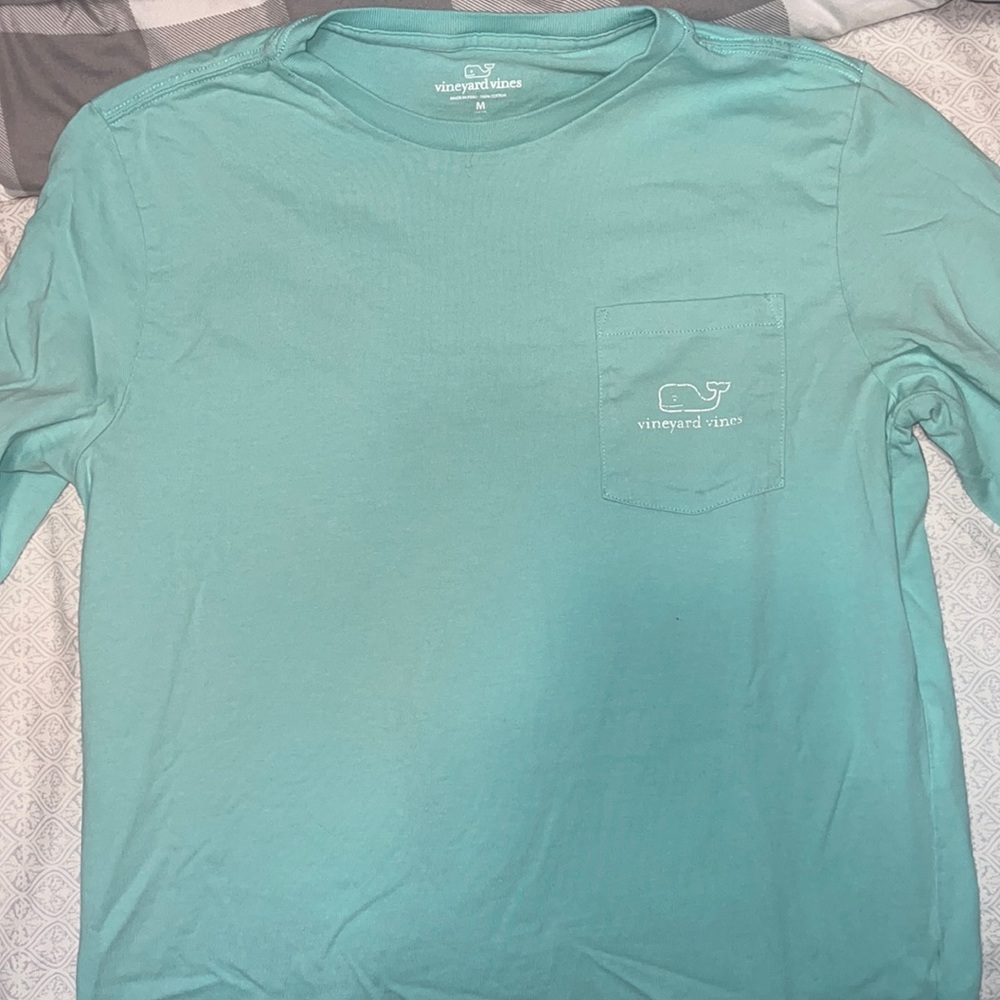Teal blue long sleeve vineyard vines shirt
